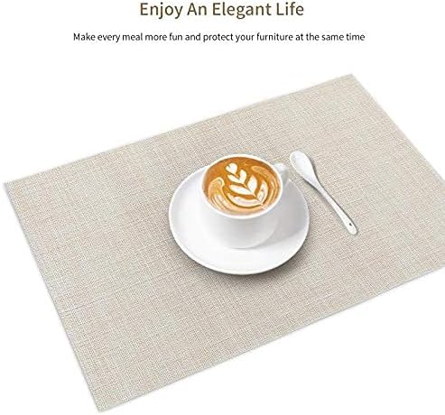 Set of 8 Heat-Resistant Placemats Stain Resistant Anti-Skid Placemats for Kitchen Table