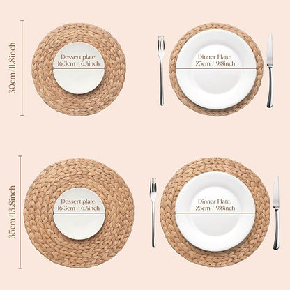 6 pack round woven place mats