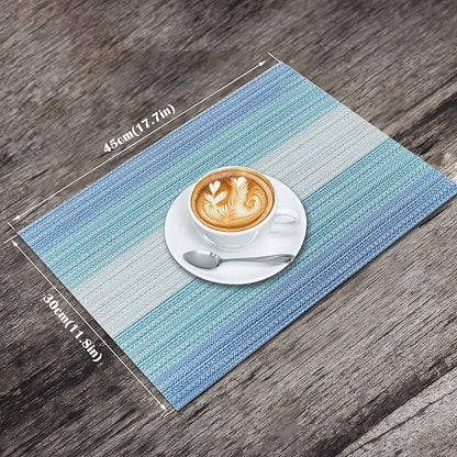 Placemats Set of 4 Vinyl Table Place Mats Stain Resistant Foldable Placemats