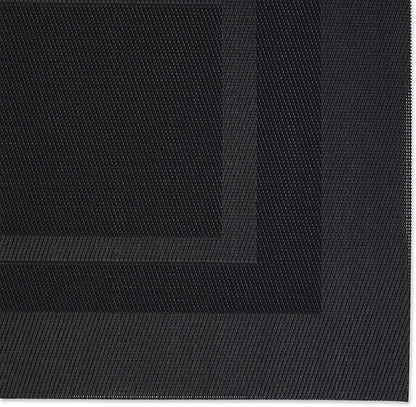 Tabletop Collection Woven Indoor/Outdoor Placemat Set 13x17.25 Black 6 Piece